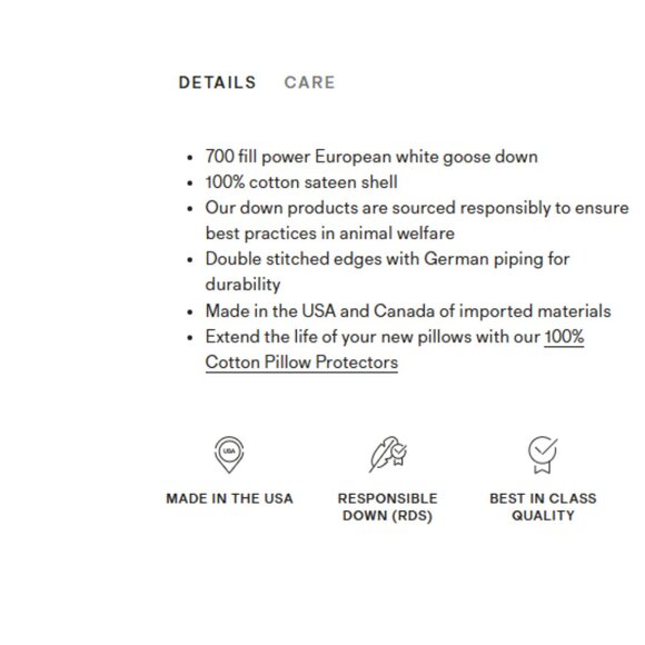 NWT QUINCE LUXE GOOSE DOWN PILLOW KING COTTON FEATHER SOFT MEDIUM MSRP $160 - Picture 7 of 8